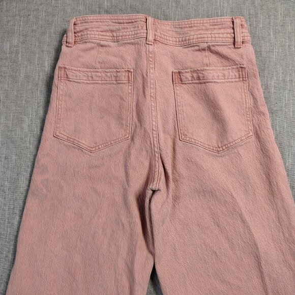 Faherty Harbor Jeans Womens Size 29 High Rise Wide Leg Ankle Rose Clay Pink - Picture 8 of 12